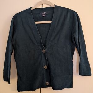 Chaps Women's Deep Green Cardigan Sweater